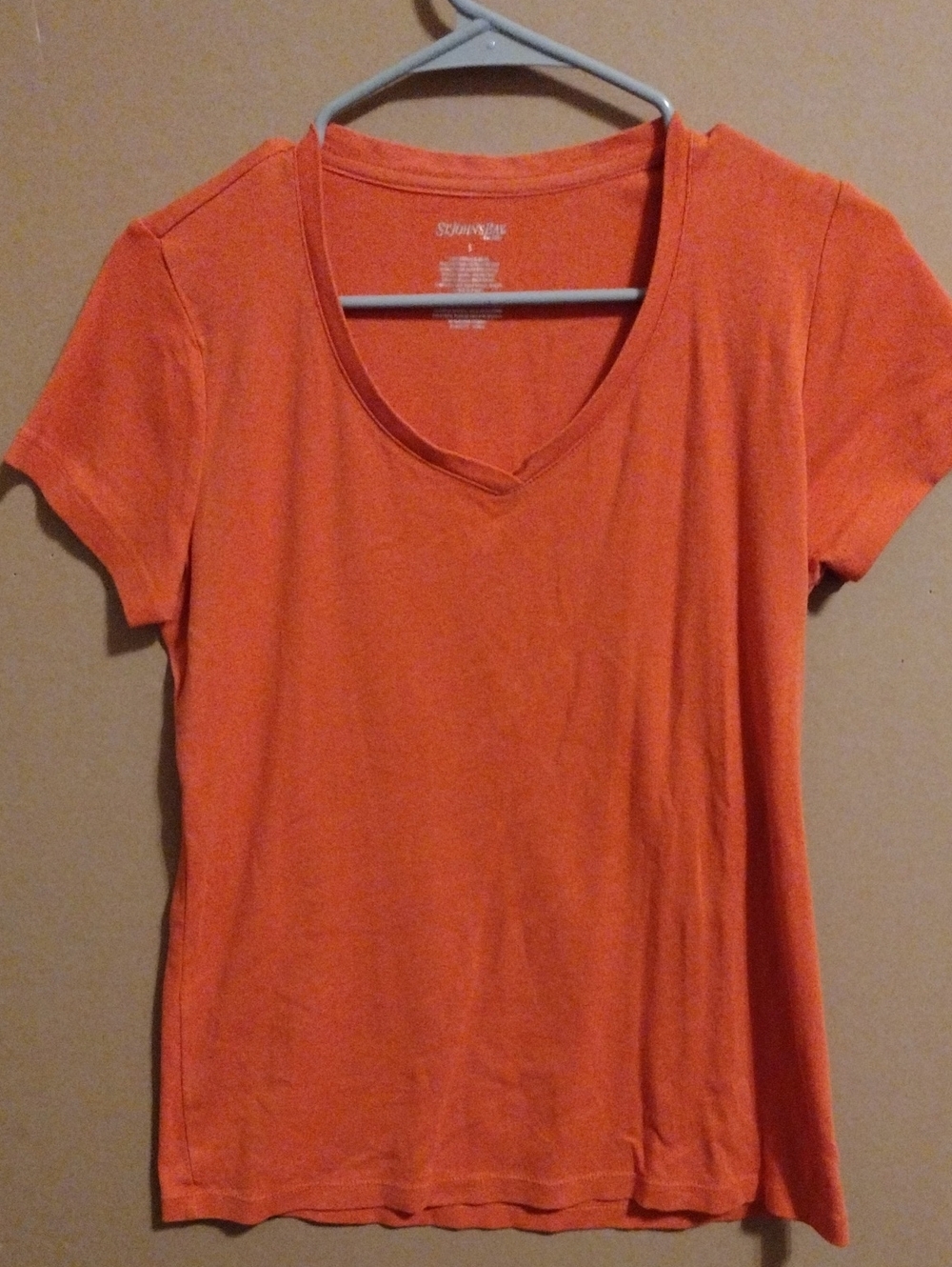 St. John's Bay Orange V-Neck Short-Sleeve Tee
